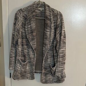 Max Studio Black and White Textured Cardigan